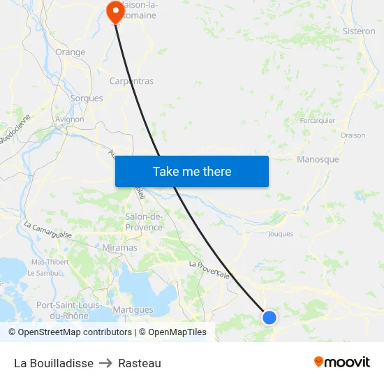 La Bouilladisse to Rasteau map