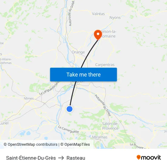 Saint-Étienne-Du-Grès to Rasteau map