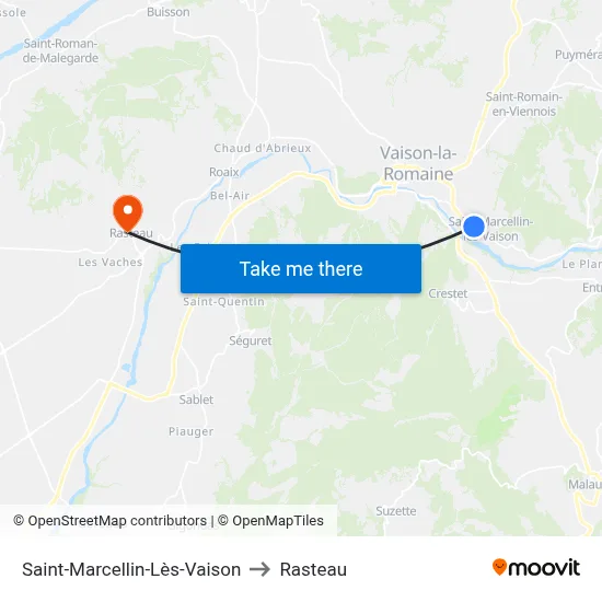 Saint-Marcellin-Lès-Vaison to Rasteau map