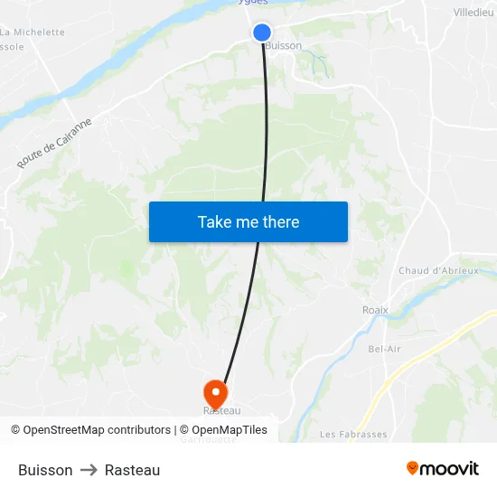Buisson to Rasteau map