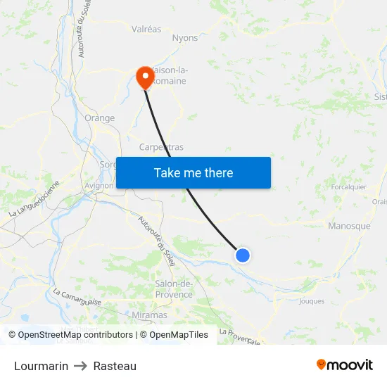 Lourmarin to Rasteau map