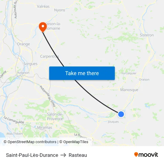Saint-Paul-Lès-Durance to Rasteau map