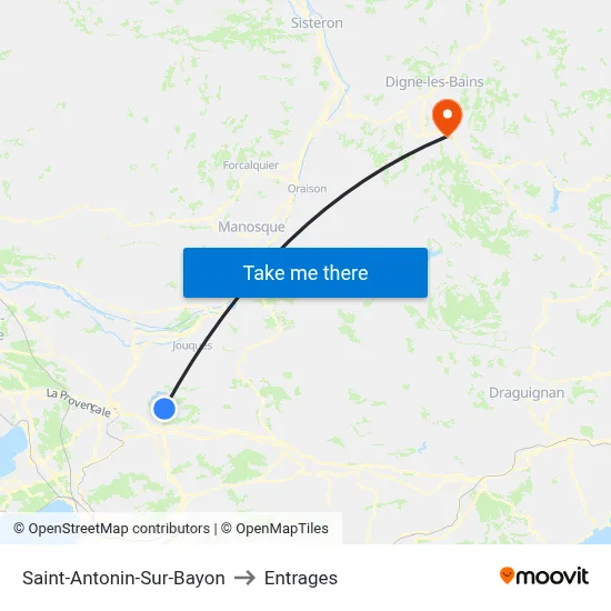 Saint-Antonin-Sur-Bayon to Entrages map