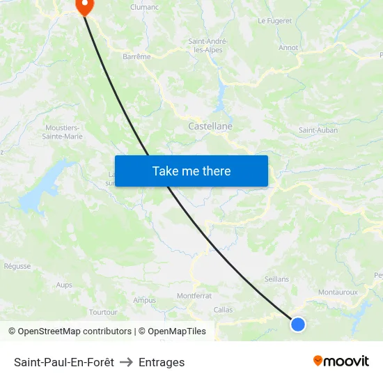 Saint-Paul-En-Forêt to Entrages map