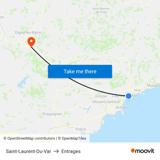 Saint-Laurent-Du-Var to Entrages map