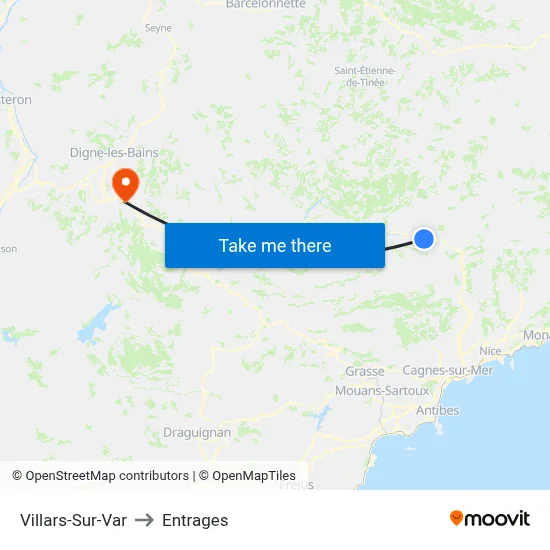 Villars-Sur-Var to Entrages map