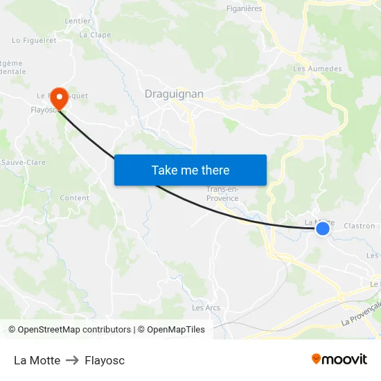 La Motte to Flayosc map