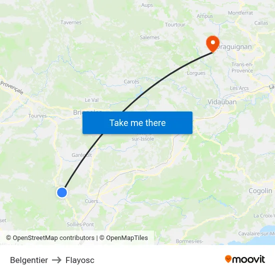 Belgentier to Flayosc map