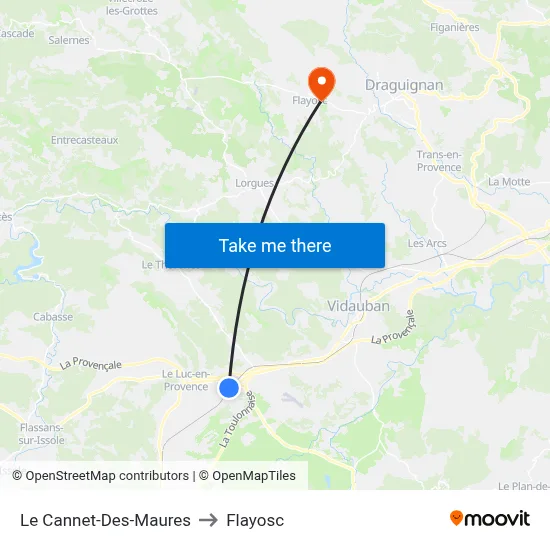 Le Cannet-Des-Maures to Flayosc map