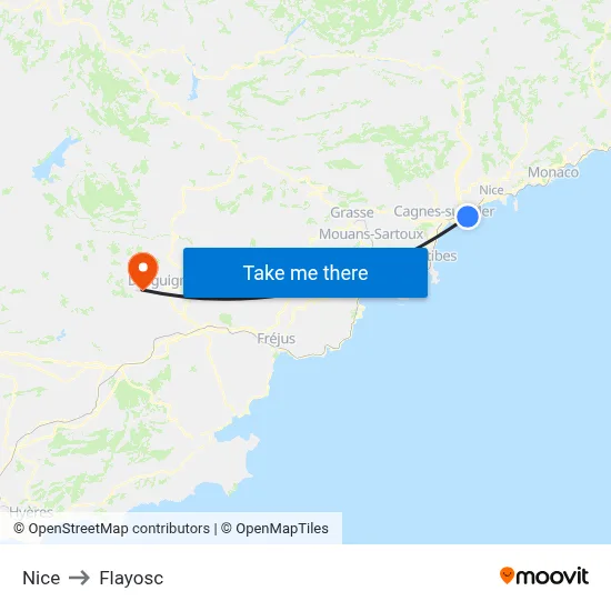 Nice to Flayosc map
