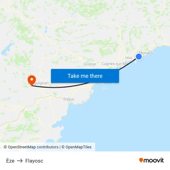 Èze to Flayosc map