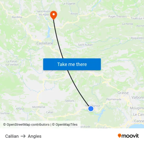 Callian to Angles map