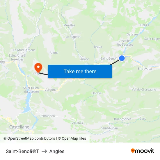 Saint-Benoã®T to Angles map