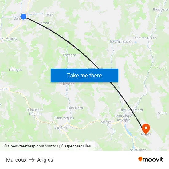 Marcoux to Angles map
