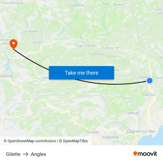 Gilette to Angles map