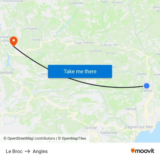 Le Broc to Angles map