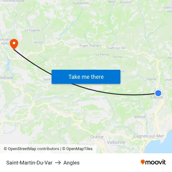 Saint-Martin-Du-Var to Angles map