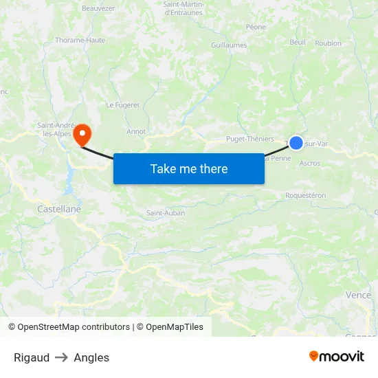 Rigaud to Angles map