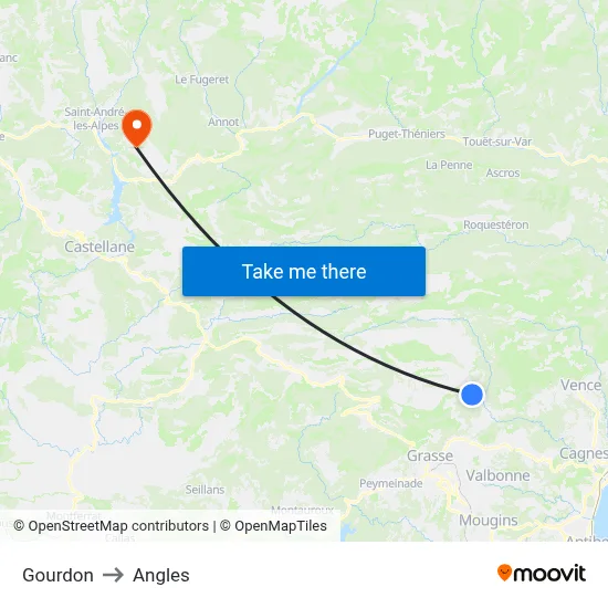 Gourdon to Angles map