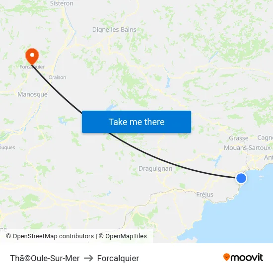 Thã©Oule-Sur-Mer to Forcalquier map