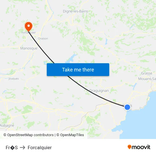 Fr�S to Forcalquier map