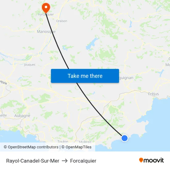 Rayol-Canadel-Sur-Mer to Forcalquier map
