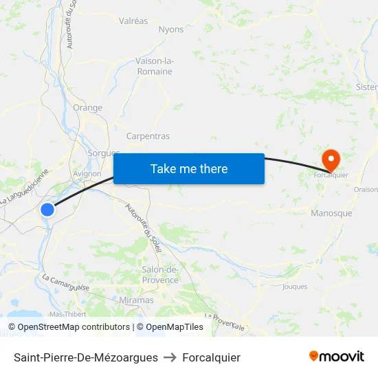 Saint-Pierre-De-Mézoargues to Forcalquier map