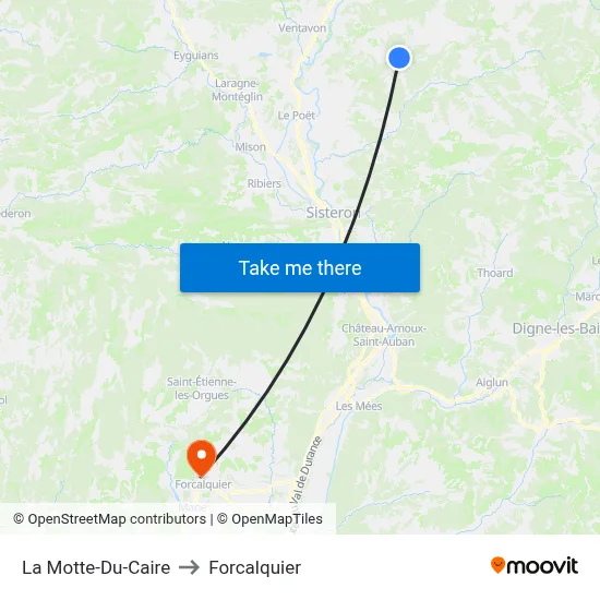 La Motte-Du-Caire to Forcalquier map