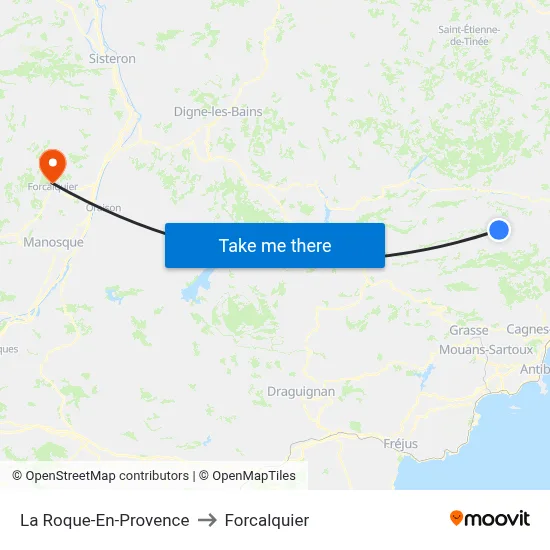 La Roque-En-Provence to Forcalquier map