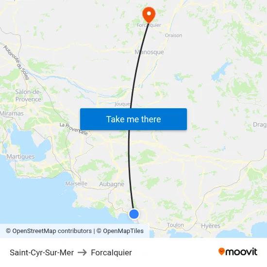 Saint-Cyr-Sur-Mer to Forcalquier map