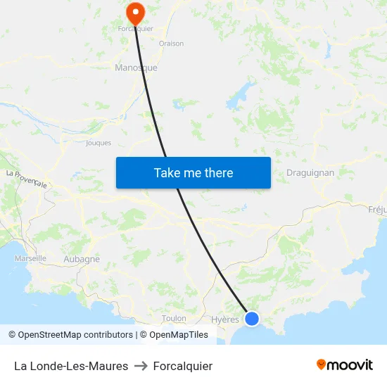 La Londe-Les-Maures to Forcalquier map