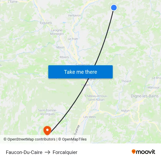 Faucon-Du-Caire to Forcalquier map
