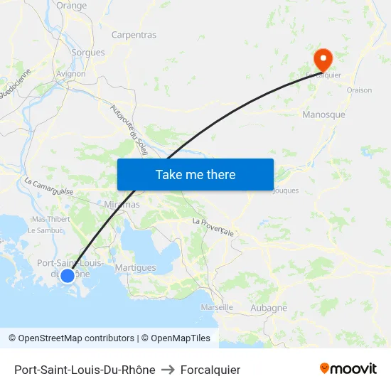 Port-Saint-Louis-Du-Rhône to Forcalquier map
