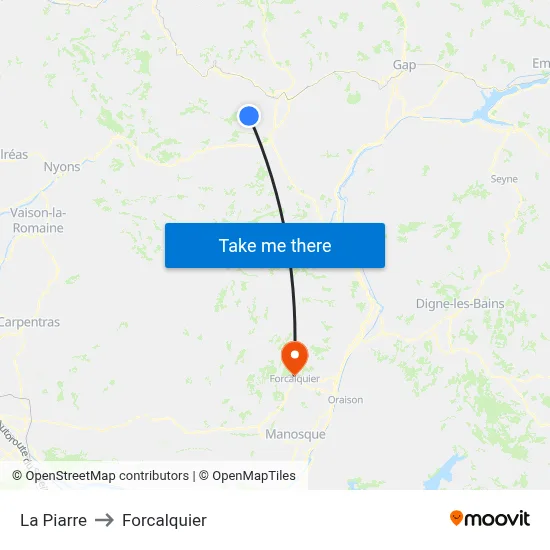 La Piarre to Forcalquier map