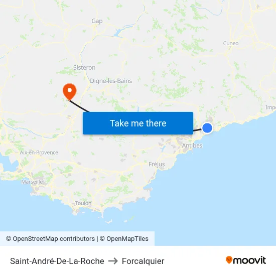 Saint-André-De-La-Roche to Forcalquier map