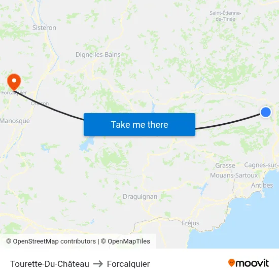Tourette-Du-Château to Forcalquier map