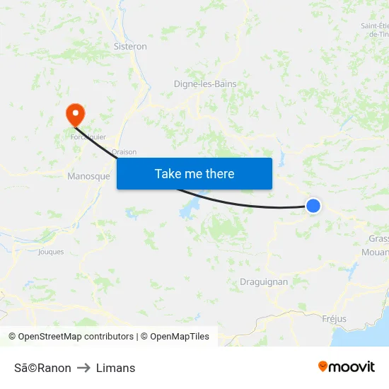 Sã©Ranon to Limans map