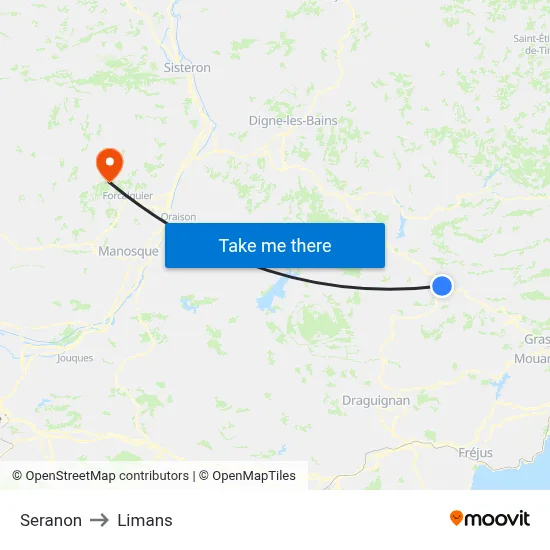 Seranon to Limans map