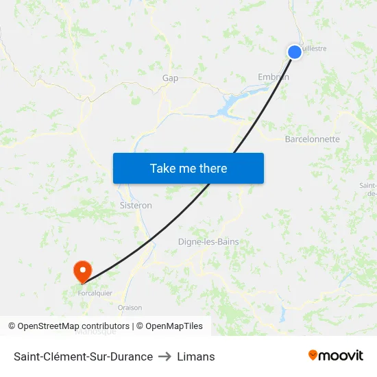 Saint-Clément-Sur-Durance to Limans map