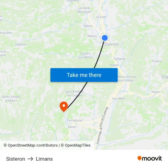 Sisteron to Limans map