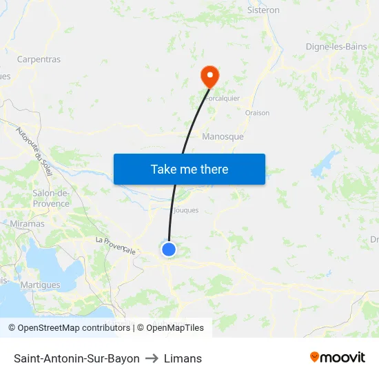 Saint-Antonin-Sur-Bayon to Limans map