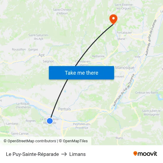 Le Puy-Sainte-Réparade to Limans map