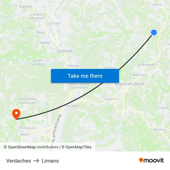 Verdaches to Limans map
