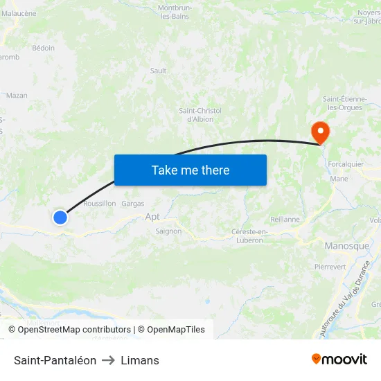 Saint-Pantaléon to Limans map