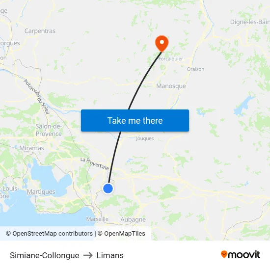 Simiane-Collongue to Limans map