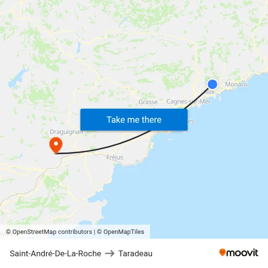 Saint-André-De-La-Roche to Taradeau map