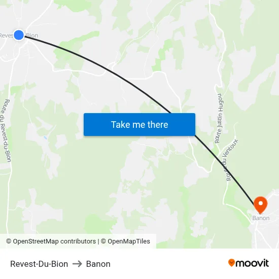 Revest-Du-Bion to Banon map