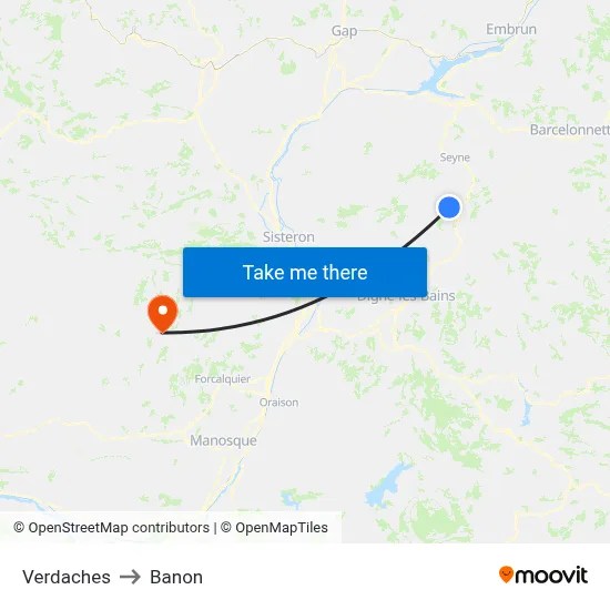 Verdaches to Banon map