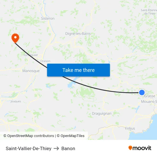 Saint-Vallier-De-Thiey to Banon map