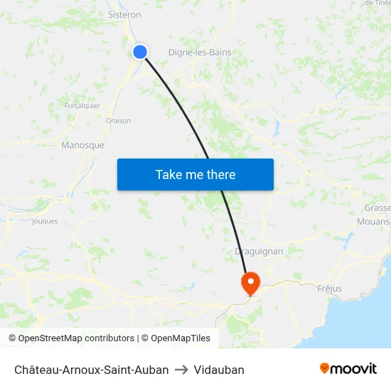 Château-Arnoux-Saint-Auban to Vidauban map